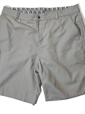 Rusty Shorts Mens M Gray Striped Chino Polyester Viscose Lightweight Pockets